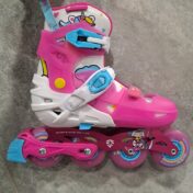 کفش اسکیت دخترانه چراغ دار تک شاخ یونیکورن فلای ایگل flying eagle L6 صورتی