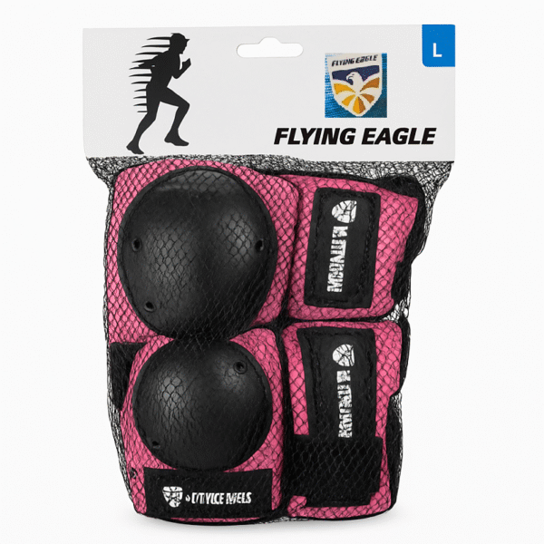 خرید فروش قیمت ست ایمنی فلای ایگل کوبت cobet - ست ایمنی اسکیت- ست ایمنی دوچرخه دخترانه پسرانه صورتی