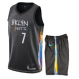 ست تاپ و شلوارک لباس بسکتبال مردانه دخترانه پسرانه بروکلین نتس مشکی NBA Brooklyn Nets Basketball (کپی)
