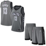 ست تاپ و شلوارک لباس بسکتبال مردانه دخترانه پسرانه بروکلین نتس خاکستری NBA Brooklyn Nets Basketball
