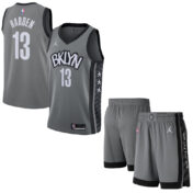 ست تاپ و شلوارک لباس بسکتبال مردانه دخترانه پسرانه بروکلین نتس خاکستری NBA Brooklyn Nets Basketball