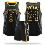 ست تاپ و شلوارک لباس بسکتبال مردانه دخترانه پسرانه لس آنجلس لیکرز مشکی Los Angeles Lakers