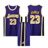 ست تاپ و شلوارک لباس بسکتبال مردانه دخترانه پسرانه لس آنجلس لیکرز بنفش Los Angeles Lakers