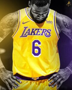 ست تاپ و شلوارک لباس بسکتبال مردانه دخترانه پسرانه لس آنجلس لیکرز زرد Los Angeles Lakers