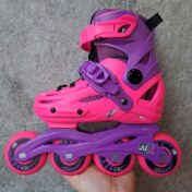 اسکیت دخترانه پسرانه بچگانه هارد آموزشی اورجینال JUX صورتی + ست ایمنی