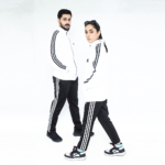 ست سویشرت گرمکن شلوار مردانه زنانه آدیداس سه خط | سفید - Image 3