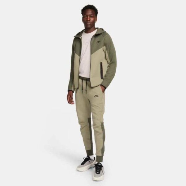 ست سویشرت گرمکن شلوار مردانه زنانه نایک تک فلیس زیتونی NIKE Tech Fleece 003 - Image 2