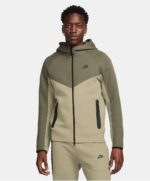 ست سویشرت گرمکن شلوار مردانه زنانه نایک تک فلیس زیتونی NIKE Tech Fleece 003